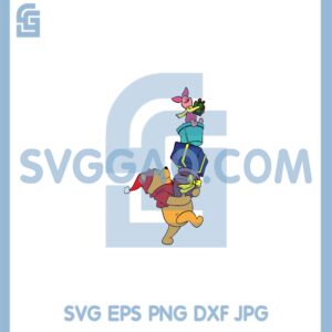 Christmas Gifts Pooh And Piglet Svg, Pooh Christmas Gift Box Svg, Winnie Pooh Svg