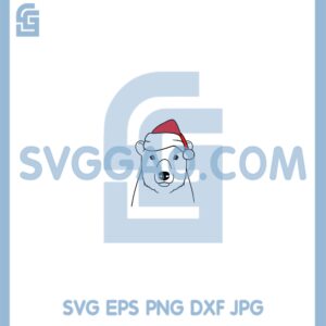 Christmas Polar Bear Svg, Bear Christmas Svg, Holidays Clip Art Christmas Hat Svg