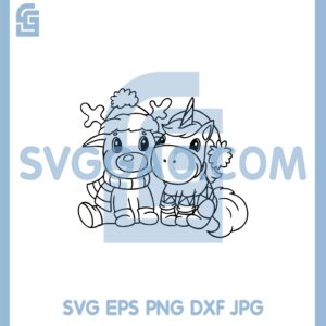 Christmas Reindeer And Unicorn Svg, Best Friend Unicorn Christmas Svg