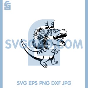 Christmas Santa Dinosaur Sleigh Ride Svg, Christmas T-Rex Svg, Santa Dinosaur Svg