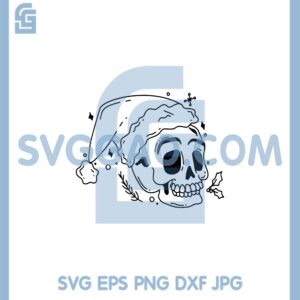 Christmas Skull Wears Santa Hat Svg, Skull Christmas Head Svg, Skull Hat Santa Svg