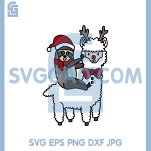 Christmas Sloth Llama Santa Reindeer Svg, Sloth Llama Christmas Svg