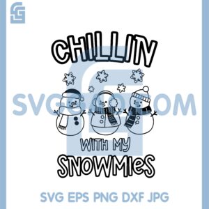 Christmas Snowman Svg, Chillin With My Snowmies Svg