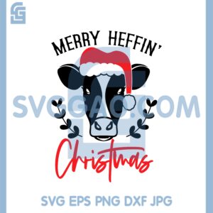 Cow Wearing Santa's Hat Svg, Holidays Christmas Svg, Cow Christmas Svg