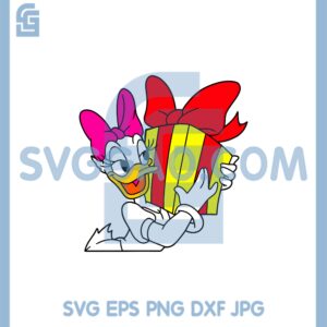 Daisy Duck Christmas Svg, Christmas Duck Svg, Daisy Duck Gift Box Svg