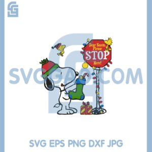 Dear Santa Please Stop Here Svg, Snoopy Christmas Gifts Svg