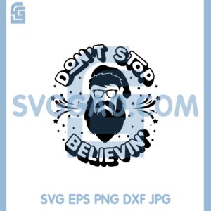 Don't Stop Believin' Svg, Christmas Quote Svg, Santa Claus Face Svg