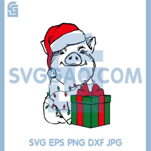 Gift Box Pig Christmas Svg, Christmas Pig Svg, Funny Christmas Svg