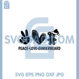 Gingerbread Christmas Svg, Peace Love Gingerbread Svg, Gingerbread Man Svg