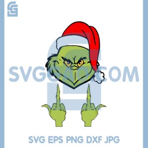 Grinch Fyou Face Svg, Grinch Hand Fuckk You Svg, Fuckk Christmas Svg