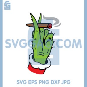 Grinch Hand Smoking Svg, Christmas Weed Svg, Grinch Cannabis Svg