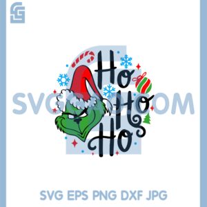 Grinch Ho Ho Ho Svg, Circle Tile Ornament Christmas Svg
