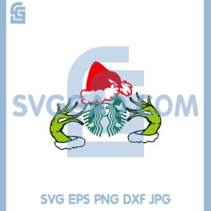 Grinch Holding Christmas Hat Svg, Christmas Grinch Svg, Starbuck Shirt Svg