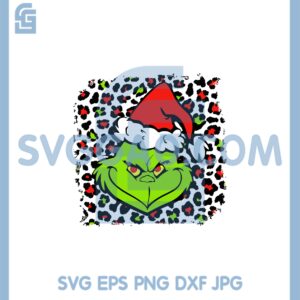 Grinch Leopard Svg, Grinch Leopard Buffalo Plaid Svg, Christmas Leopard Svg