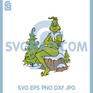 Grinch Sitting On The Christmas Tree Svg, Grinch See Snow Svg