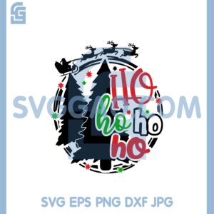 Ho Ho Ho Christmas Tree Svg, Merry Christmas Svg, Ho Ho Ho with Santa Claus Svg