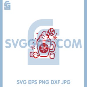 Hot Cocoa Clipart Svg, Christmas Cute Chocolate Svg, Mug With Marshmallow Svg