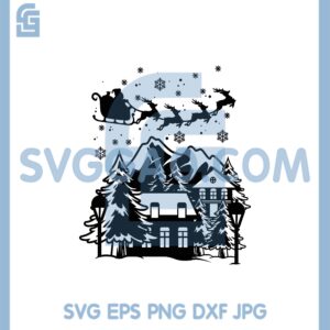 House Christmas Svg, Christmas Village Svg, House Santa Svg
