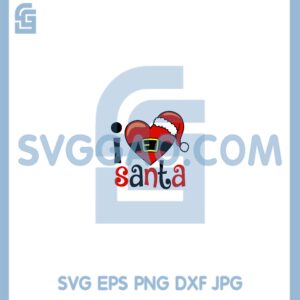 I love Santa Christmas Heart Svg, Christmas I Love Svg, Santa Claus File SVG