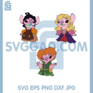 Angel Hocus Pocus Bundle Svg, Angel Halloween Budle Svg, Stitch Angel Halloween Svg