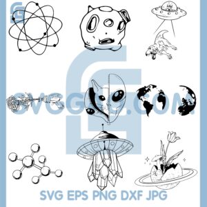 Astronaut Stamp Pack Svg, ProCreate Tattoo Flash Space Svg