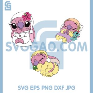 Baby Angel Sleep Bundle Svg, Pijama Stitch Baby Slepp Svg, Baby Shower Svg