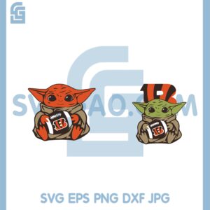 Baby Yoda Cincinnati Bengals Cute Svg, Baby Yoda Bengals Svg, Yoda Football Svg
