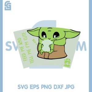 Baby Yoda Full Wrap Svg, Baby Yoda Wrap Svg, Baby Yoda For Starbucks Venti Svg