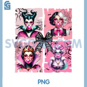 Villains Pink Aesthetic PNG, Disney Maleficent Cruella Evil Queen Ursula PNG
