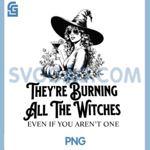 Witch Girl Line Art PNG, Halloween Witch With Cocktail Sublimation Design PNG