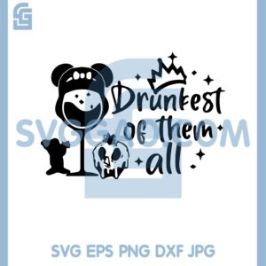 Drunkest Of Them All Svg, Mouse In Cup Svg, Mouse Head Svg