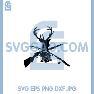 Deer And Fish Hunting Svg, Fish Hunting Svg, Deer And Fish Hunting Design Eps Dxf