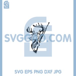 Deer And Rifle Svg, Deer Hunting Svg, Wild Deer Svg