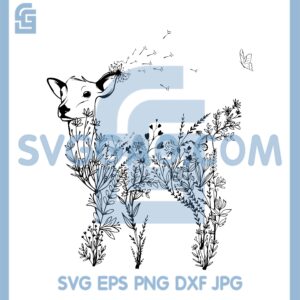 Deer Cool Flowers Svg, Deer Cute Design Flowers Svg, Deer Vector Svg