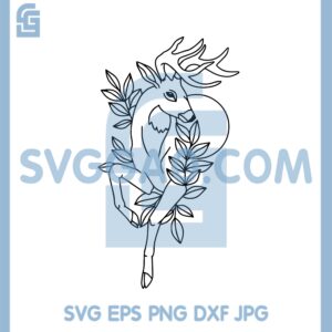 Deer Floral Crown Svg, Deer Flower Svg, Deer Funny Svg