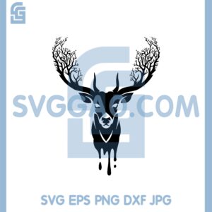 Deer Head Melt Svg, Deer Head Tree Svg, Deer Head Svg