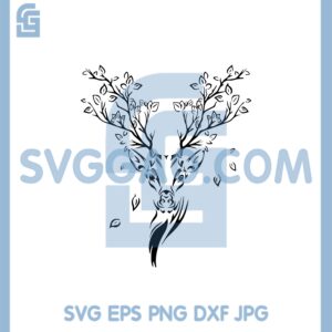 Deer head of deer with branches on the horns svg logo