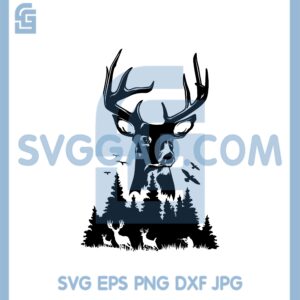 Deer Hunting Svg Files Cut, Deer Tree Svg, Deer Animals Svg