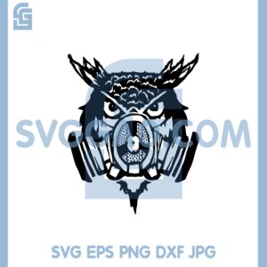 DesignToRefine Wall Decal Owl Bird Animal Head Gas Mask Vinyl Sticker Large Decor SVG