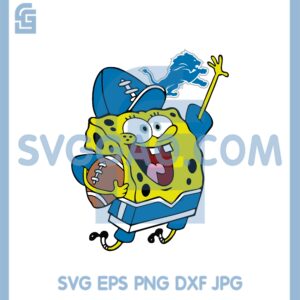 Detroit Lions Football Spongebob Svg, Sport Svg, Detroit Lions Svg,