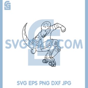 Dinosaur Roller Skate Svg, Dino Skater Svg, T-Rex Svg