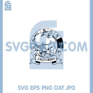 Dinosaur Sagittarius Zodiac Sign Svg, Astrology Star Svg, Dinosaur Zodiac Svg
