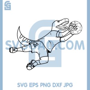 Dinosaur Soccer Goalkeeper Svg, Dino Goalie Svg, T-Rex Svg