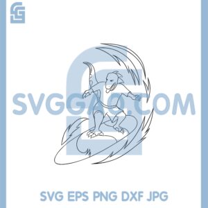 Dinosaur Surfing Summer Svg, Dino Surfer Svg, T-Rex Summer Svg