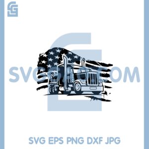 Distressed USA Flag Truck Svg, Truck Driver Svg, Big Truck Svg