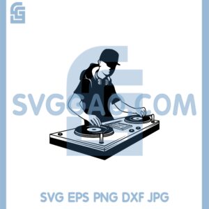 DJ Disc Jockey Svg, Male Turntable Mixer Svg, Rave Night Svg