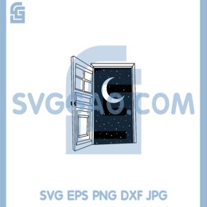 Door To The Night Svg, Mystic Space Universe Solar Svg, Celestial Moon Svg