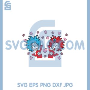 Dr Seuss Starbucks Cold Svg, Thing 1 Thing 2 Starbucks Svg