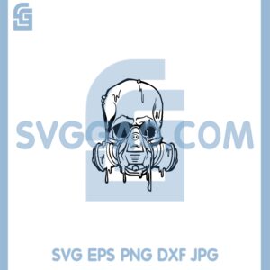 Dripping Skull Gas Mask Svg, Melting Skull Svg, Skull In Gas Mask Svg
