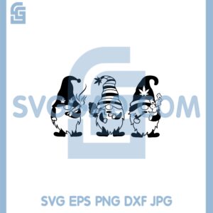 3 Gnomes Smoking Weed Svg, Gnomes Cannabis Svg